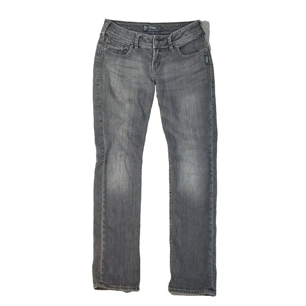 Silver Jeans women's 28x31‎ Suki skinny straight black denim pants